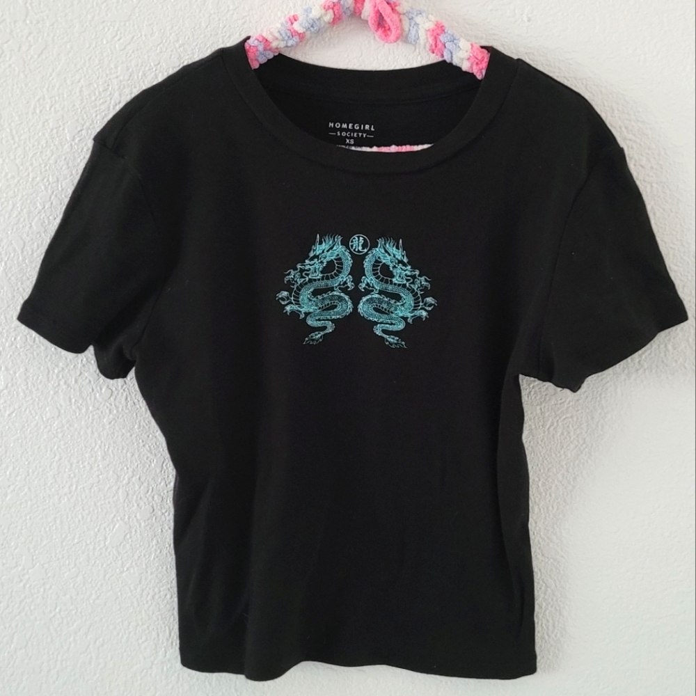 Homegirl Society Cropped Girls Tshirt, sz XS